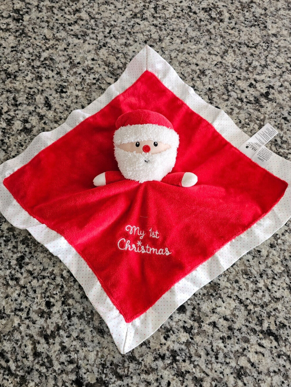 My First Christmas Santa Claus Security Blanket Rattle Lovey Magic Years